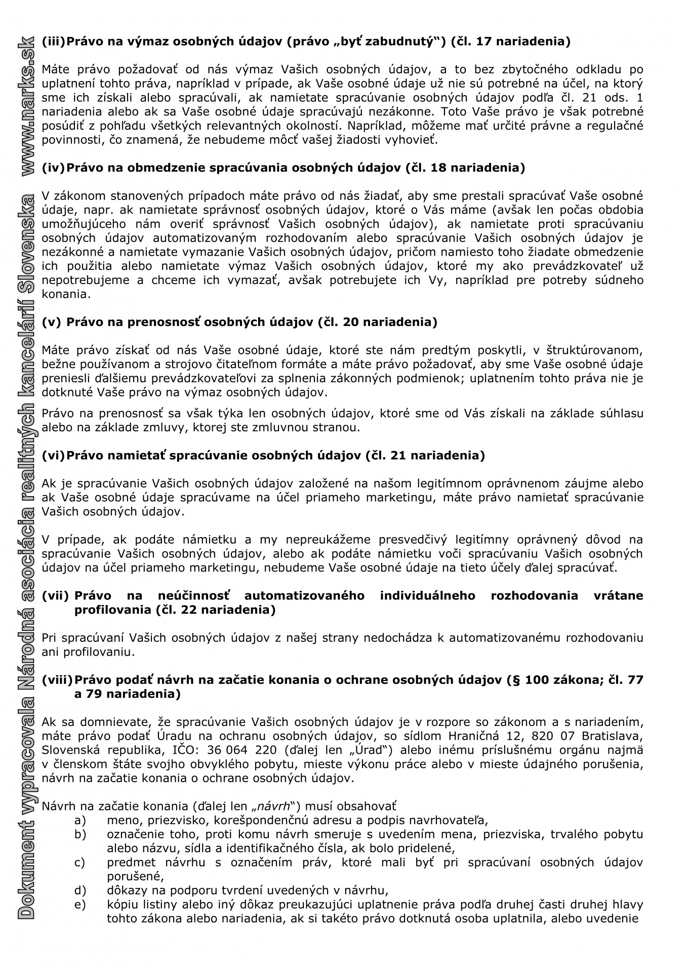 Poučenie o právach dotknutej osoby3